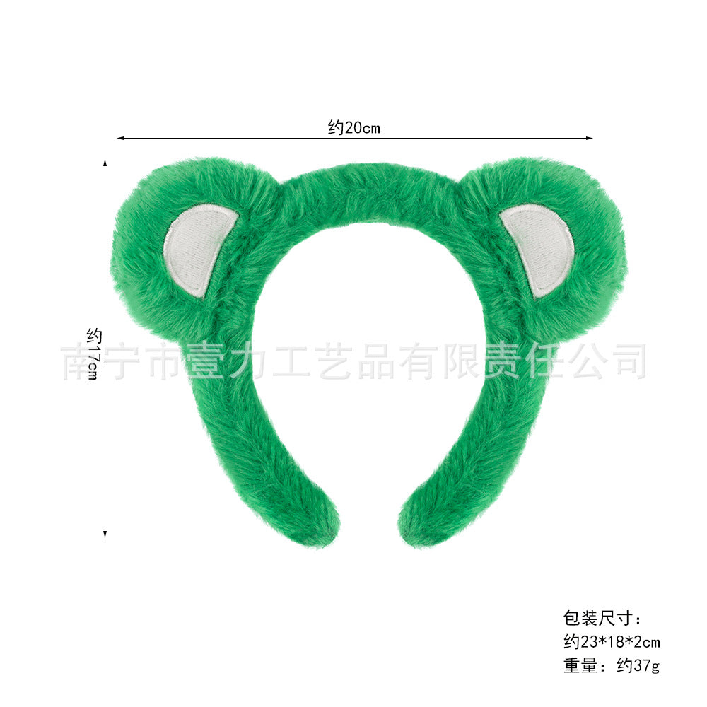 5pcs/Set Halloween Animal Headband Bear Ears Strawberry Bear Plush Nose Set