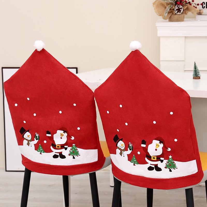 Christmas Cartoon Nonwoven Chair Cover