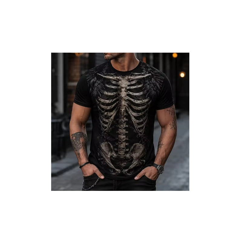 Men's Halloween T-Shirt Graveyard Scarecrow Pumpkin Print
