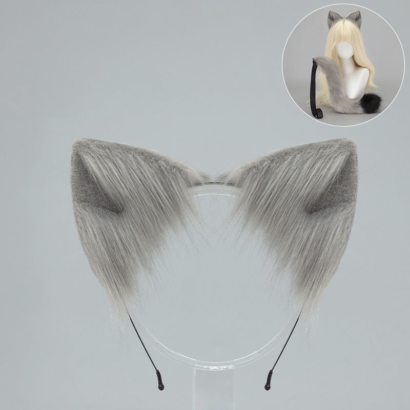 Halloween Cat Ears Tail Set Cosplay Props Handmade