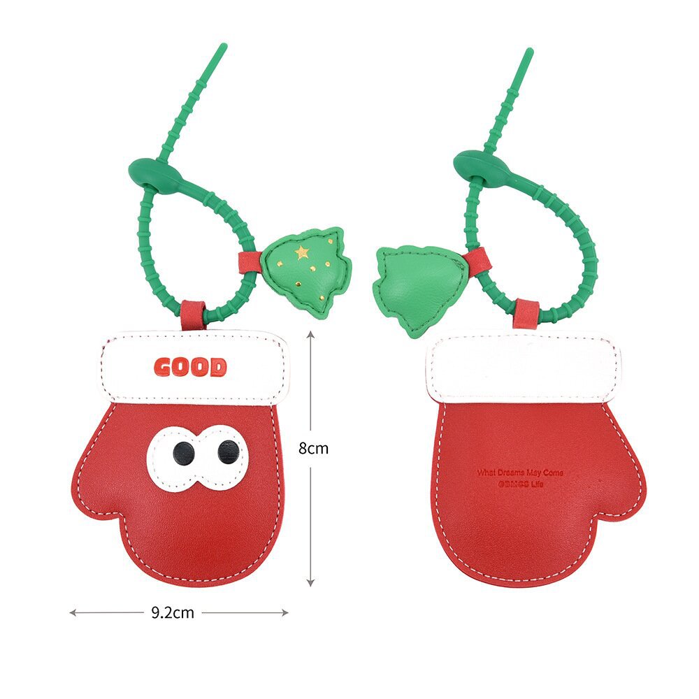 Christmas Apple Car Keychain Leather Bag Charm Ornament