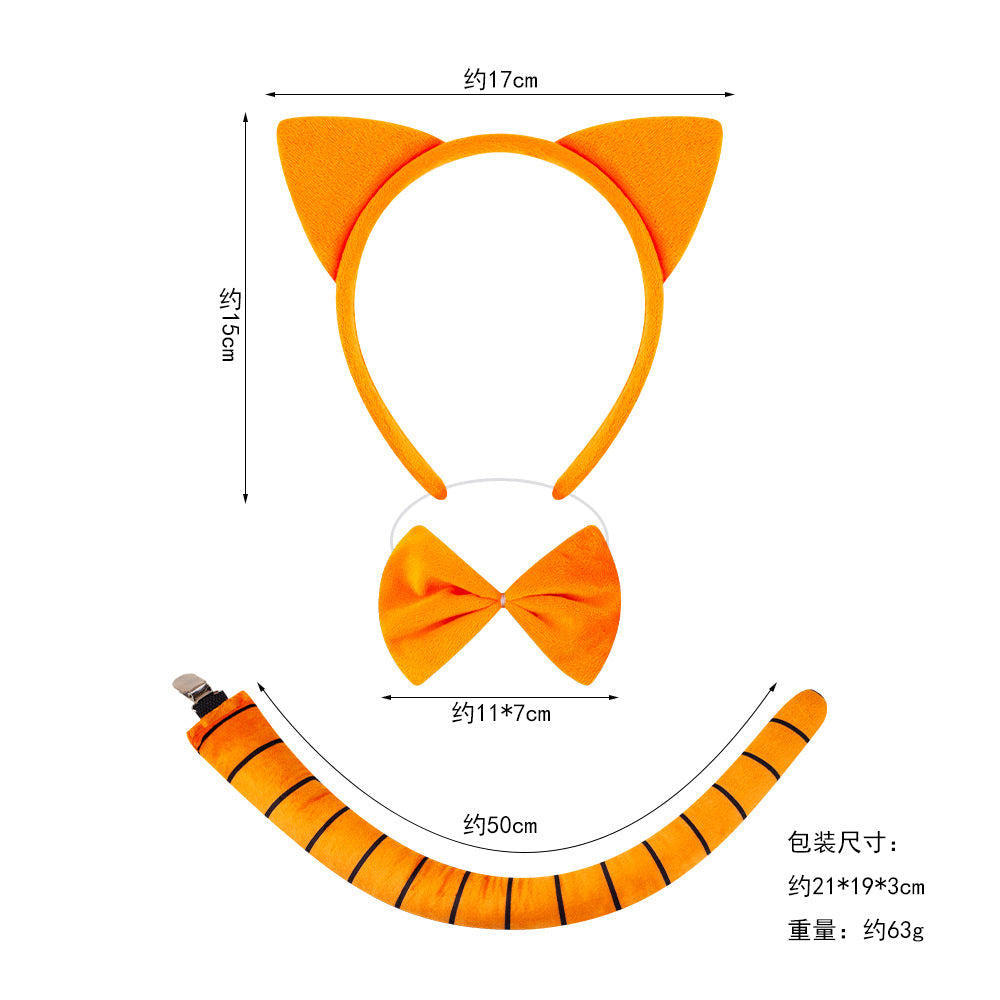 Kids Cosplay Cat Ears Headband Orange Role Play Accessory