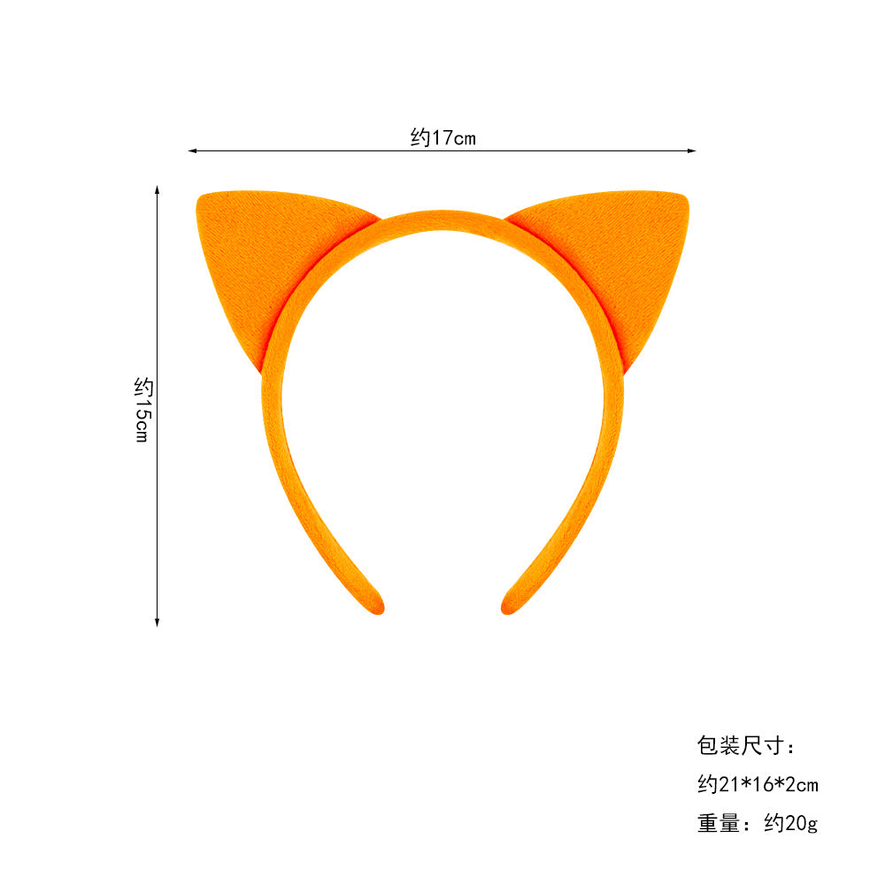 Kids Cosplay Cat Ears Headband Orange Role Play Accessory