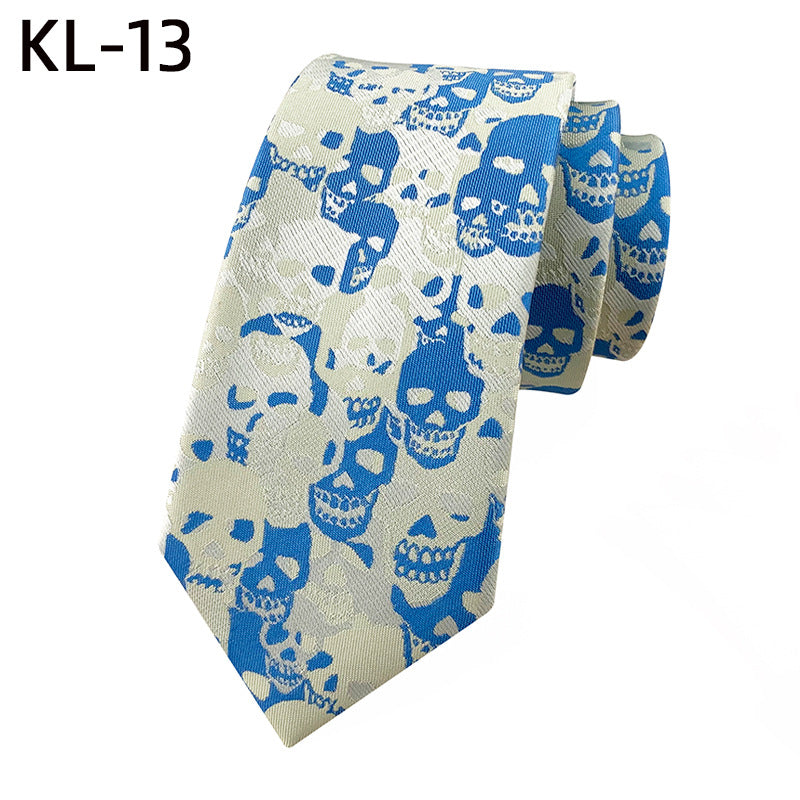 6Cm Narrow Skull Halloween Tie