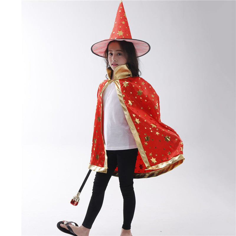Halloween Witch Cloak Costume For Kids Cosplay Party