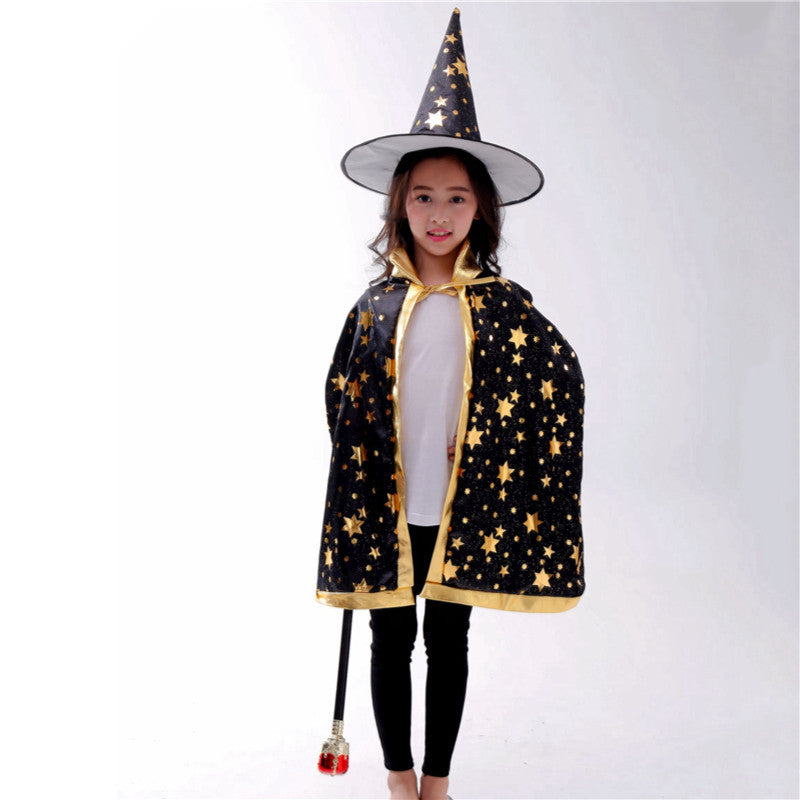 Halloween Witch Cloak Costume For Kids Cosplay Party
