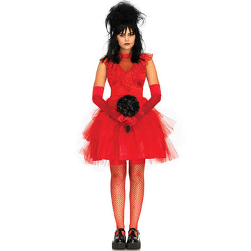 Red Zombie Bride Halloween Costume For Adults S-XL