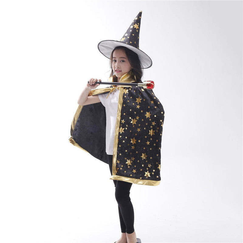 Halloween Witch Cloak Costume For Kids Cosplay Party