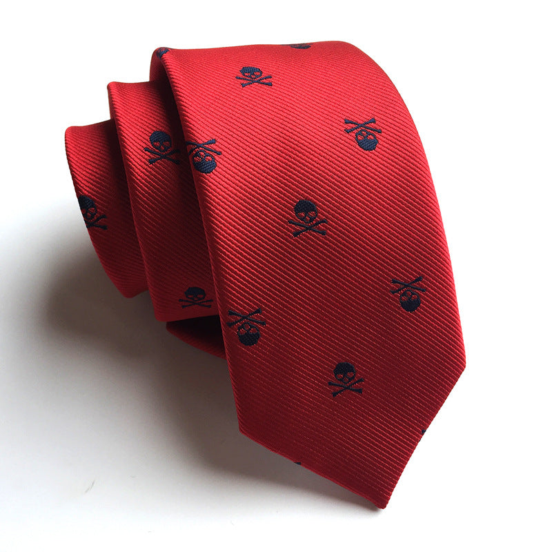 6Cm Narrow Skull Halloween Tie