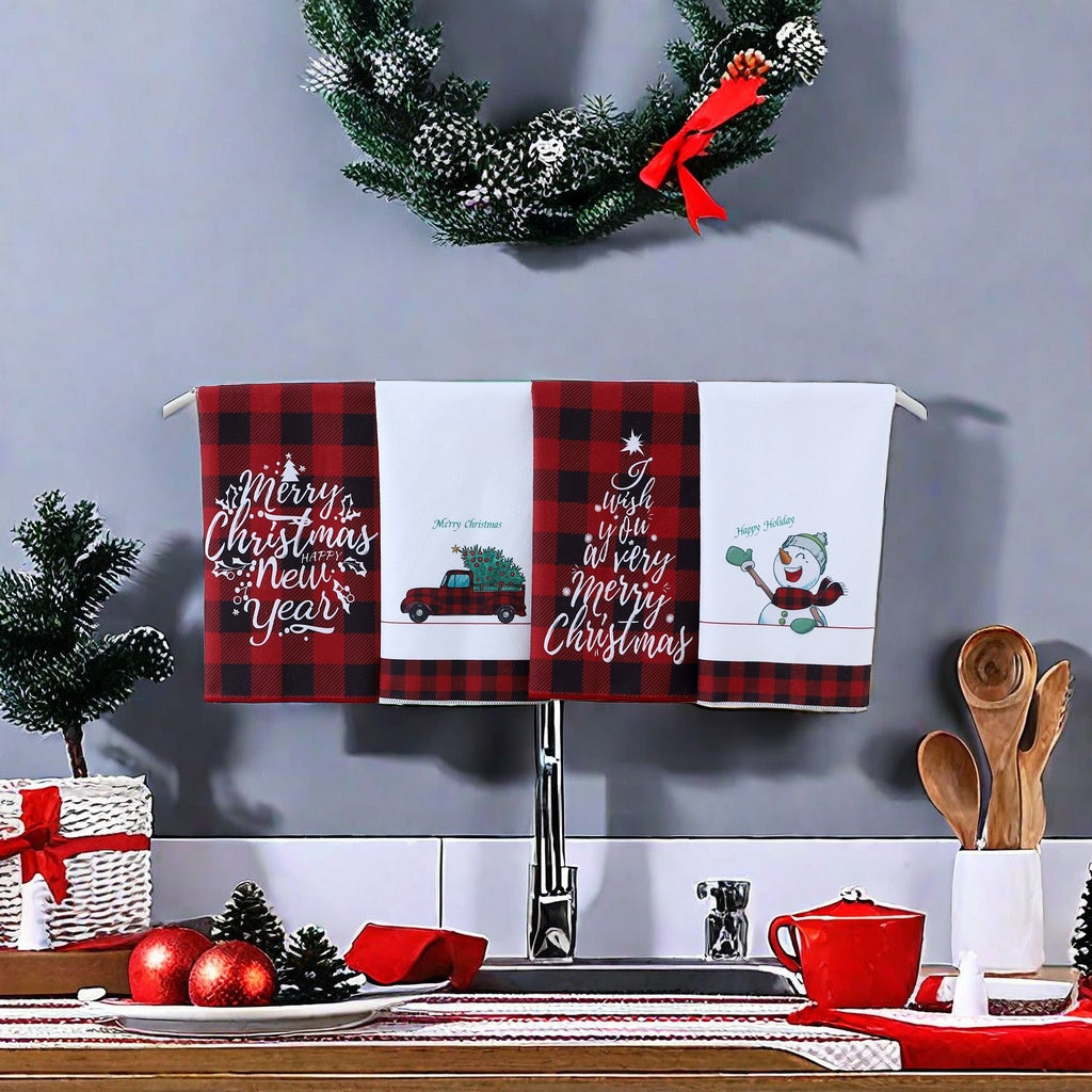 Christmas Clearance Kitchen Tea Towel Dish Cloth Polyester Microfiber