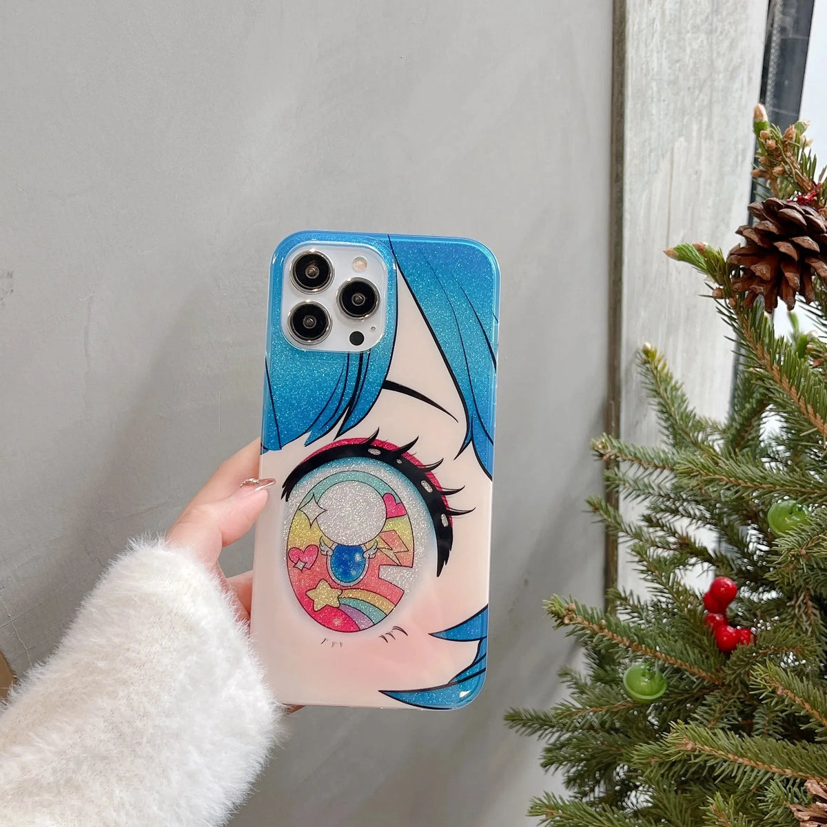 Anime Girl Glitter Phone Case
