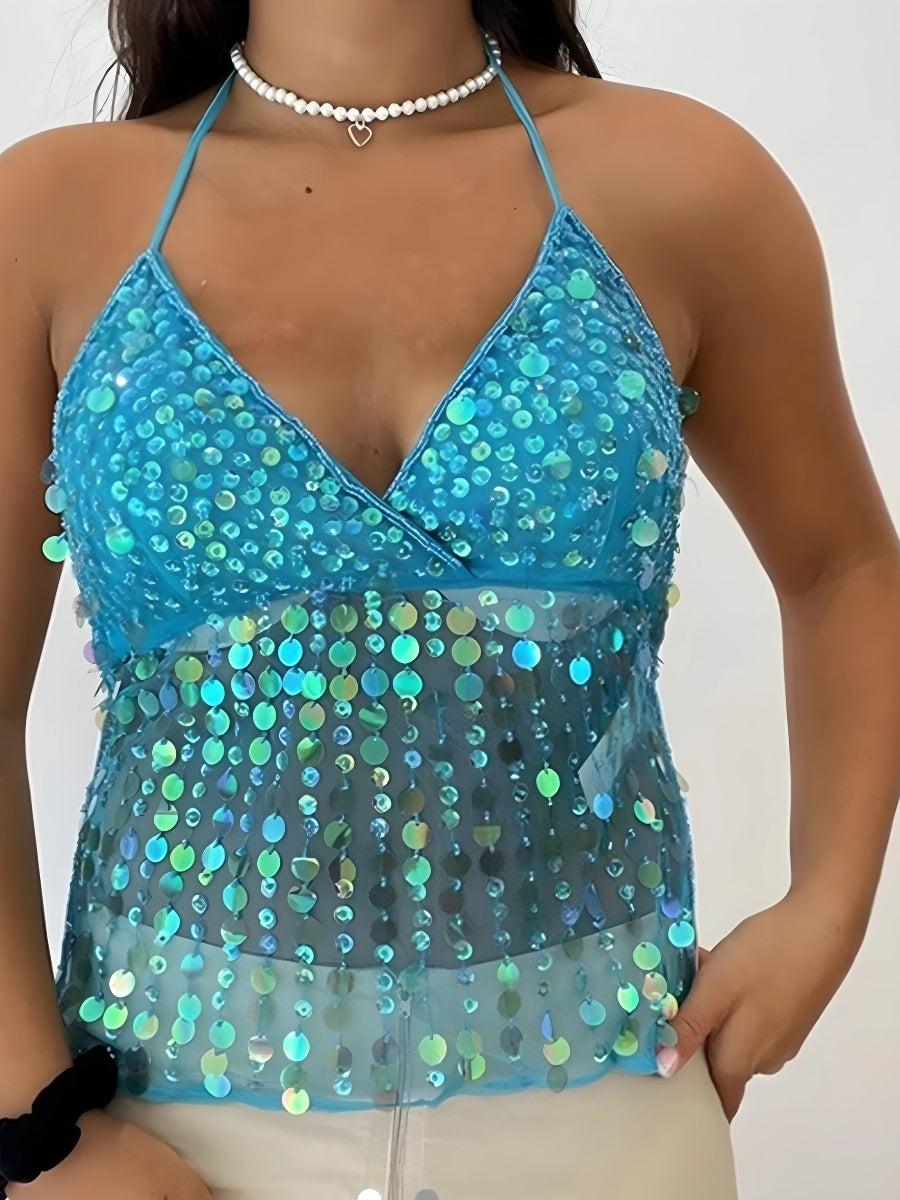 Beaded Backless Top