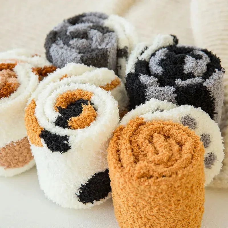 Cat Paw Plush Socks