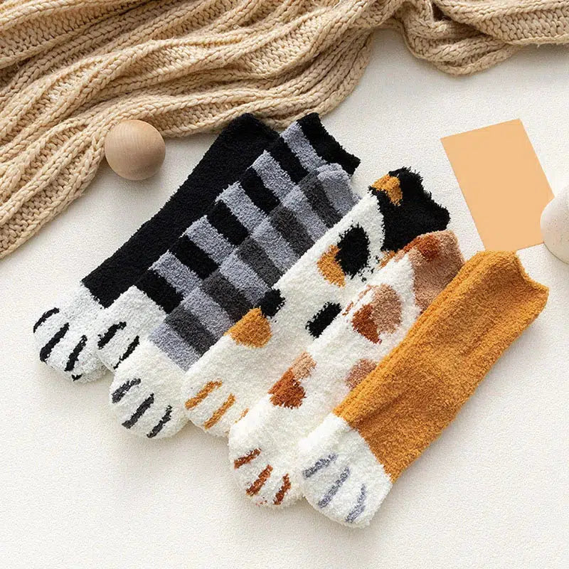 Cat Paw Plush Socks