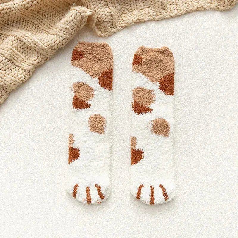 Cat Paw Plush Socks