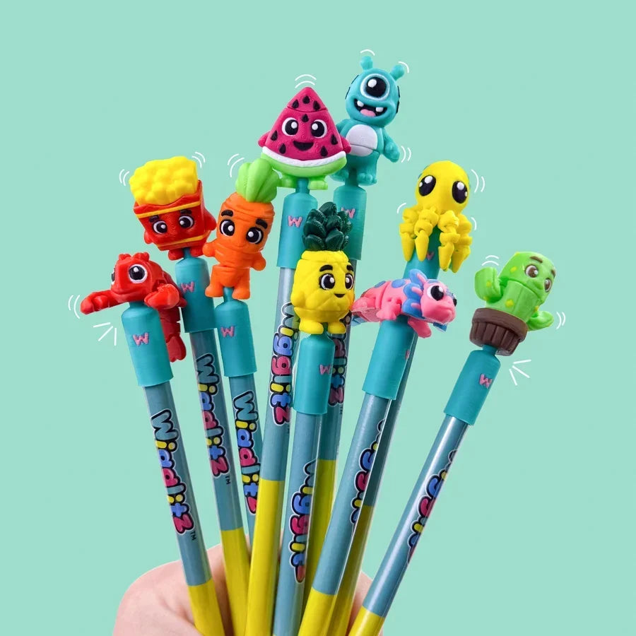 Wigglitz Clikz 2 Pack Pencil Toppers - Winky Alien & Pom Pom French Fries