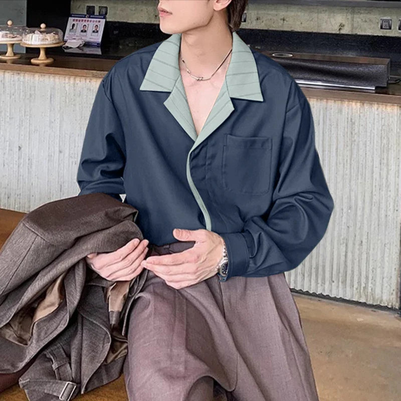 Contrast Collar Shirt