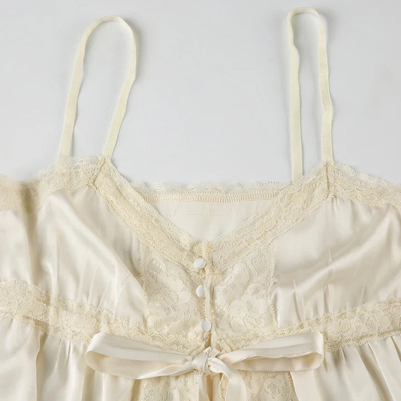 Coquette Split Front Lace Top
