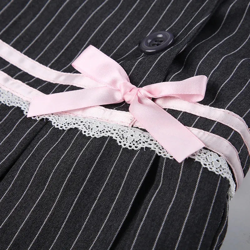 Coquette Striped Mini Skirt