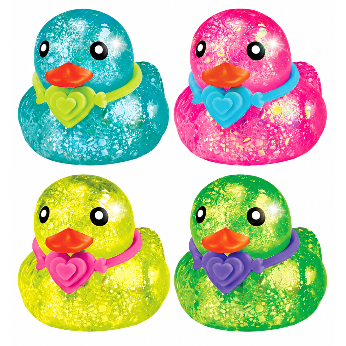 Ja-Ru 2.5 Inch Hello Ducky Lovey Ducky Glitter Sugar Squishy Toy - Assorted