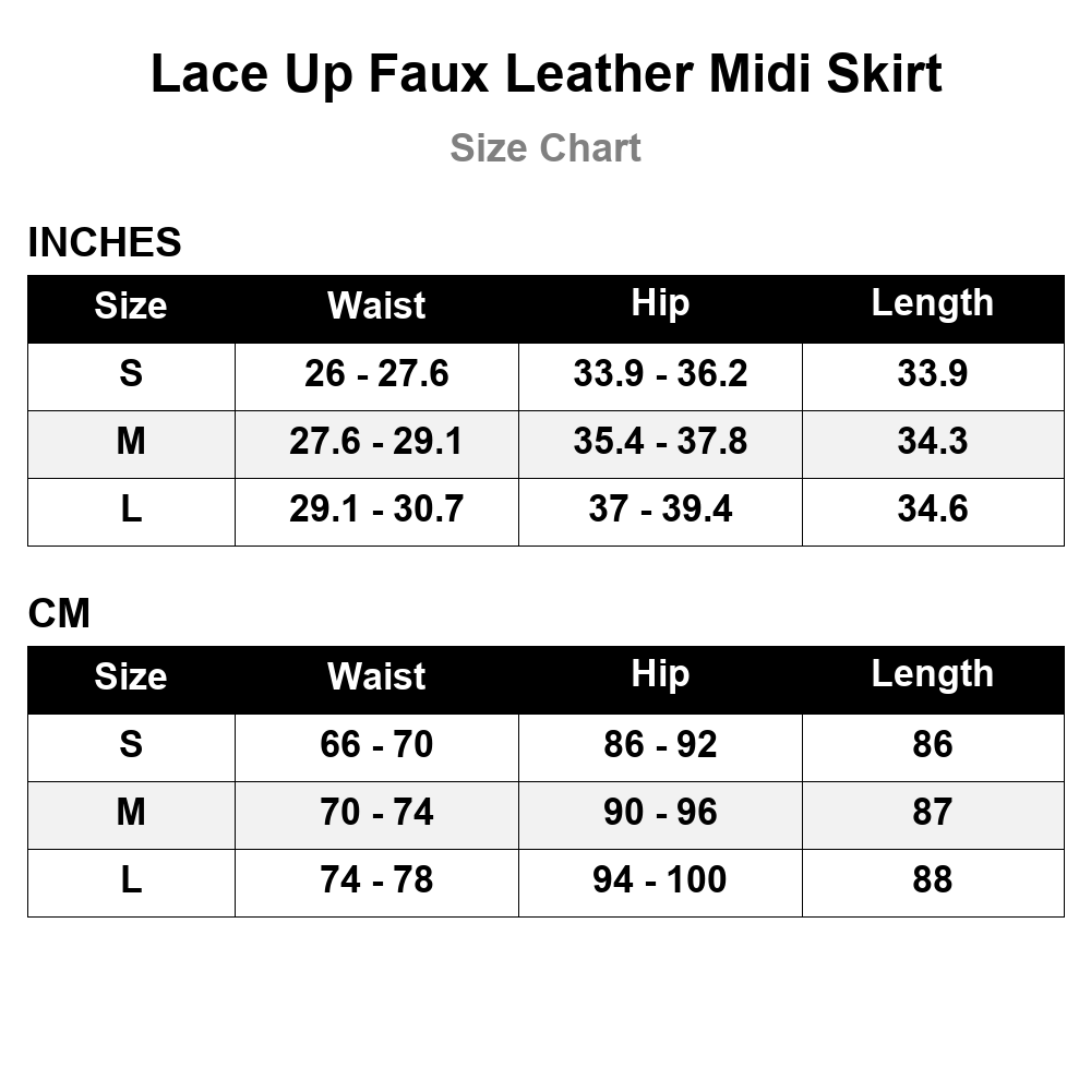 Lace-Up Faux Leather Midi Skirt