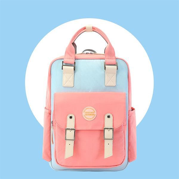 Multicolor Pastel School Backpack