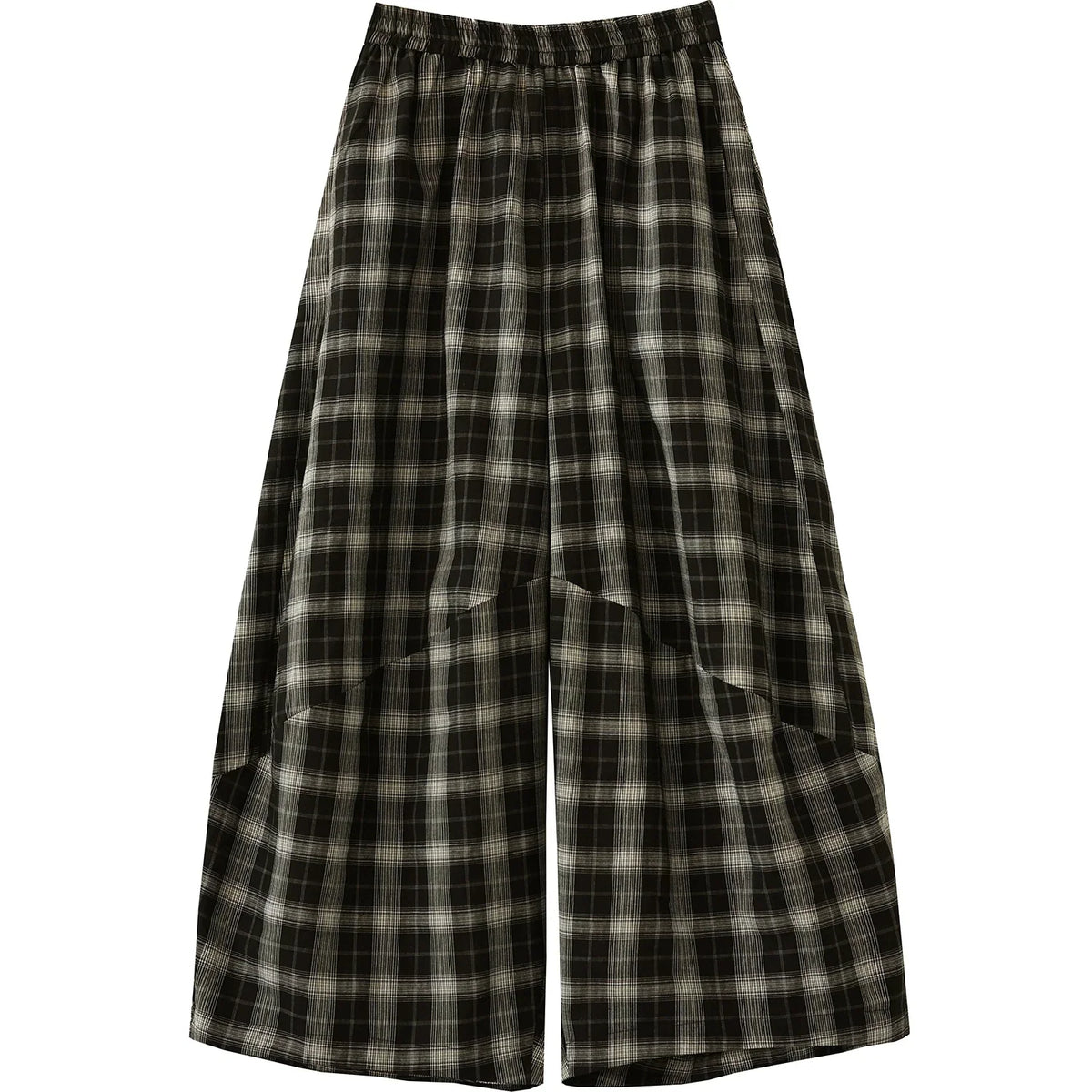 Women Summer Vintage Cotton Plaid Casual Harem Pants