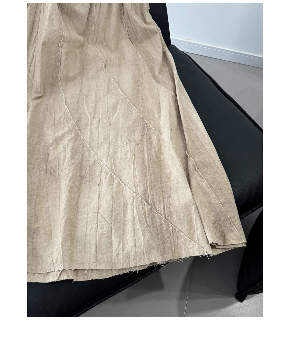 Summer Casual Ramie Washed Loose Elastic Waist Skirt