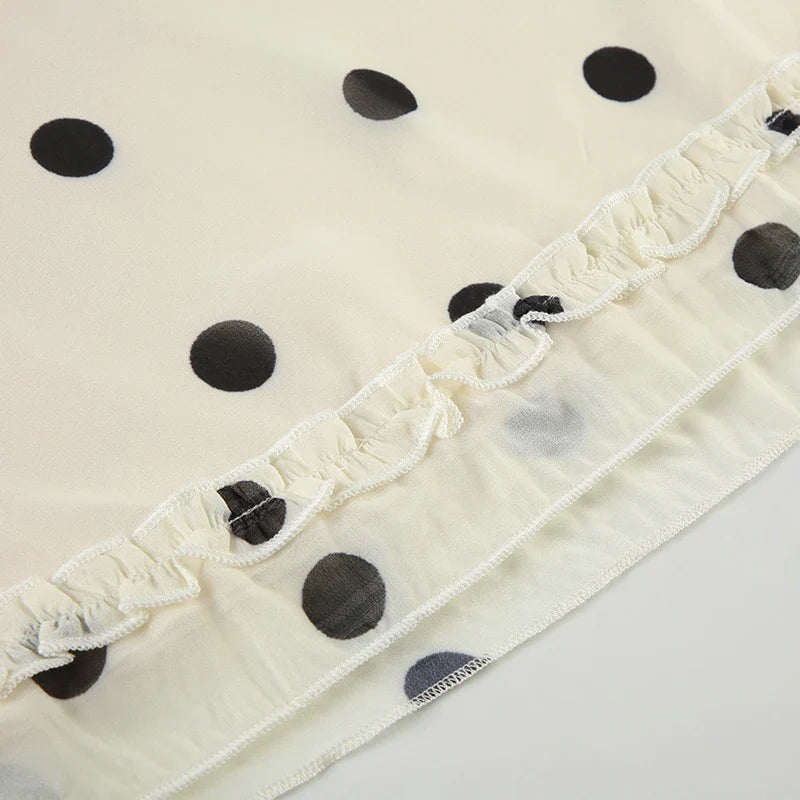 Old Money Polka Dot Midi Skirt