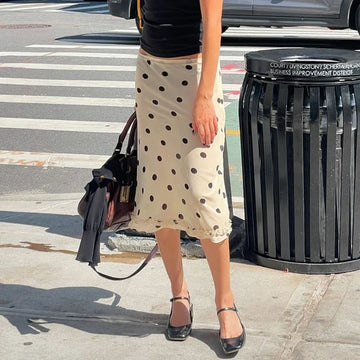 Old Money Polka Dot Midi Skirt