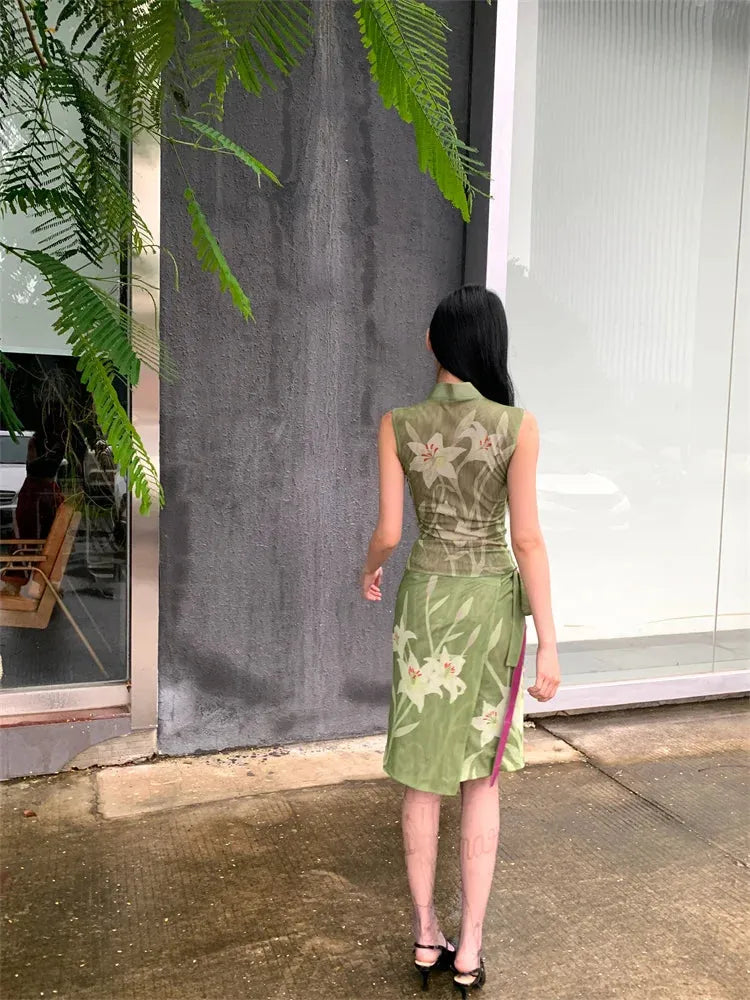 Orchid Top & Midi Skirt Two Piece Set