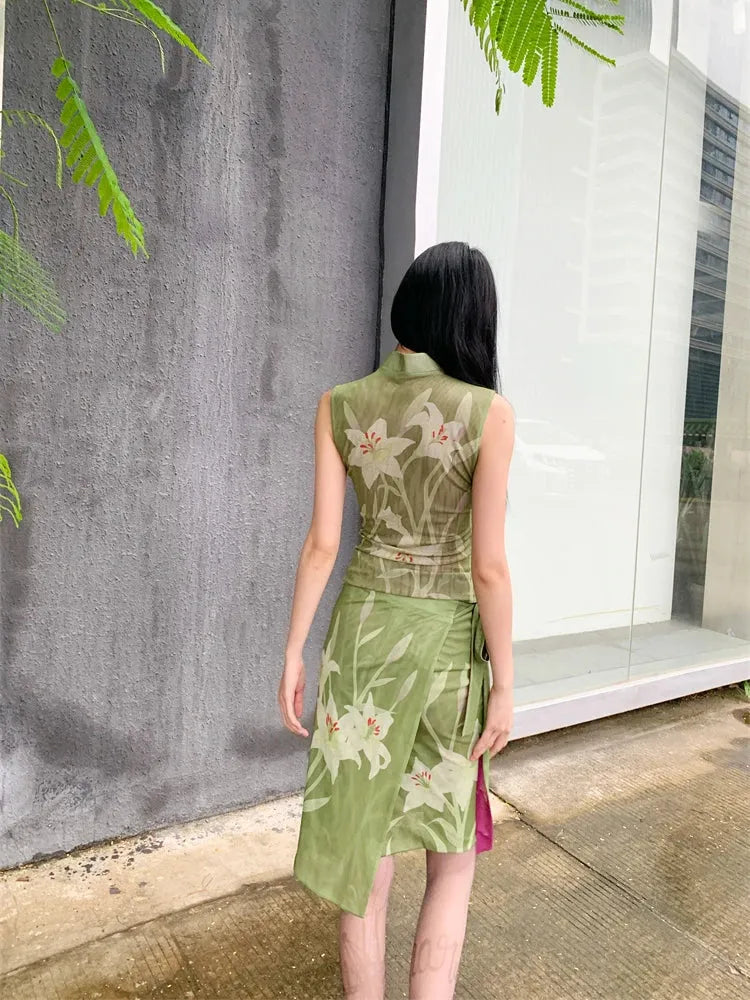 Orchid Top & Midi Skirt Two Piece Set