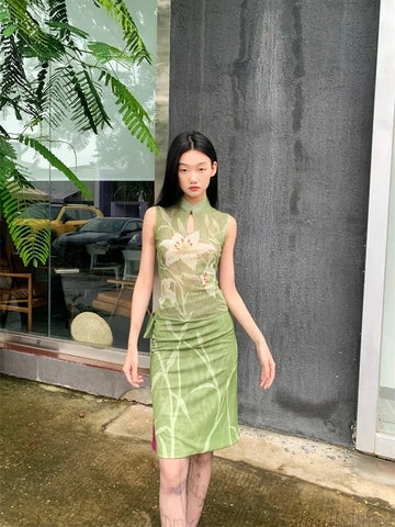 Orchid Top & Midi Skirt Two Piece Set