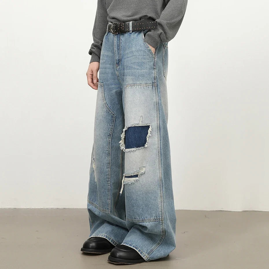 Patchwork Wide Jeans