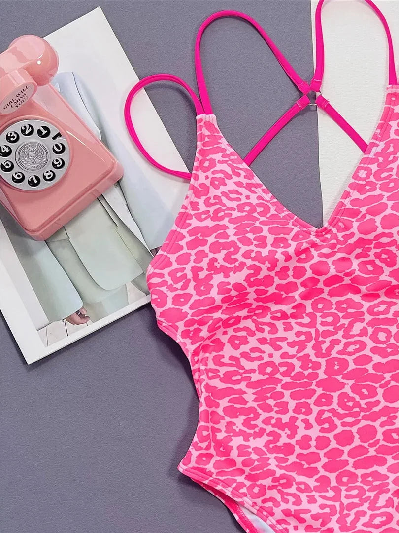 Pink Leopard Bikini Set