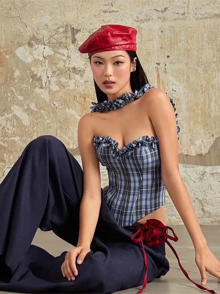 Plaid Corset Top