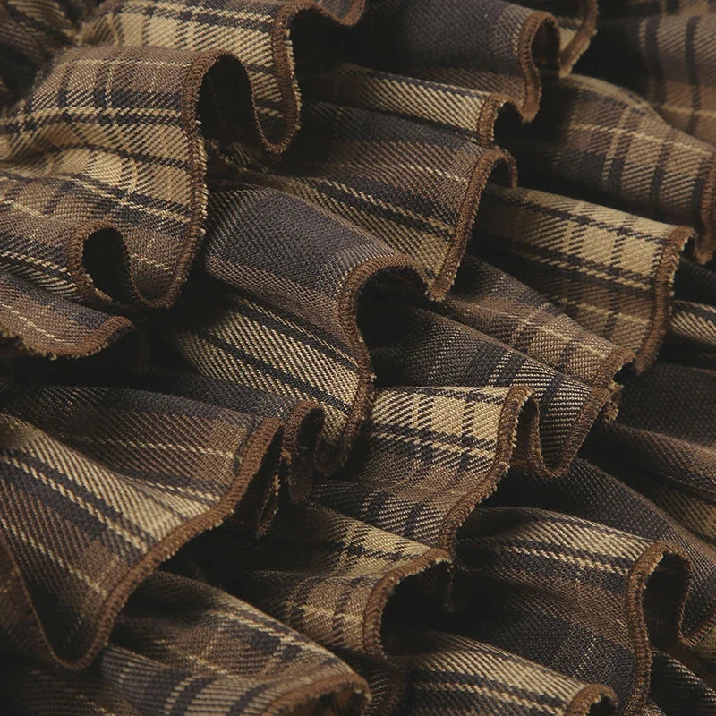 Plaid Ruffled Mini Skirt