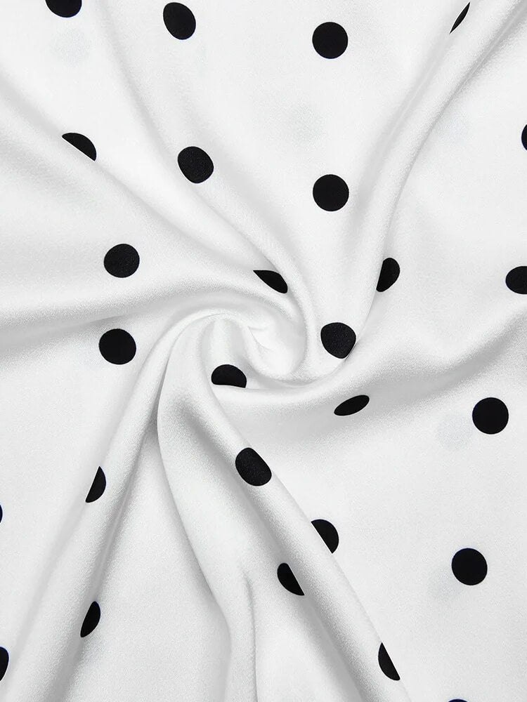 Polka Dot Lace Trim Mini Dress