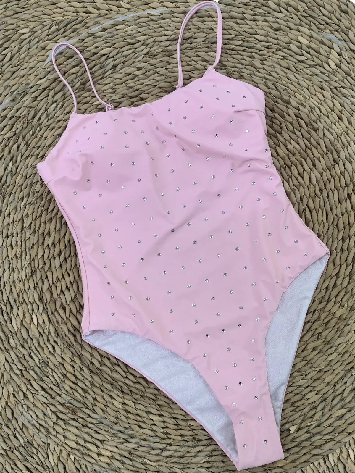 Rhinestone One Piece Swimsuit