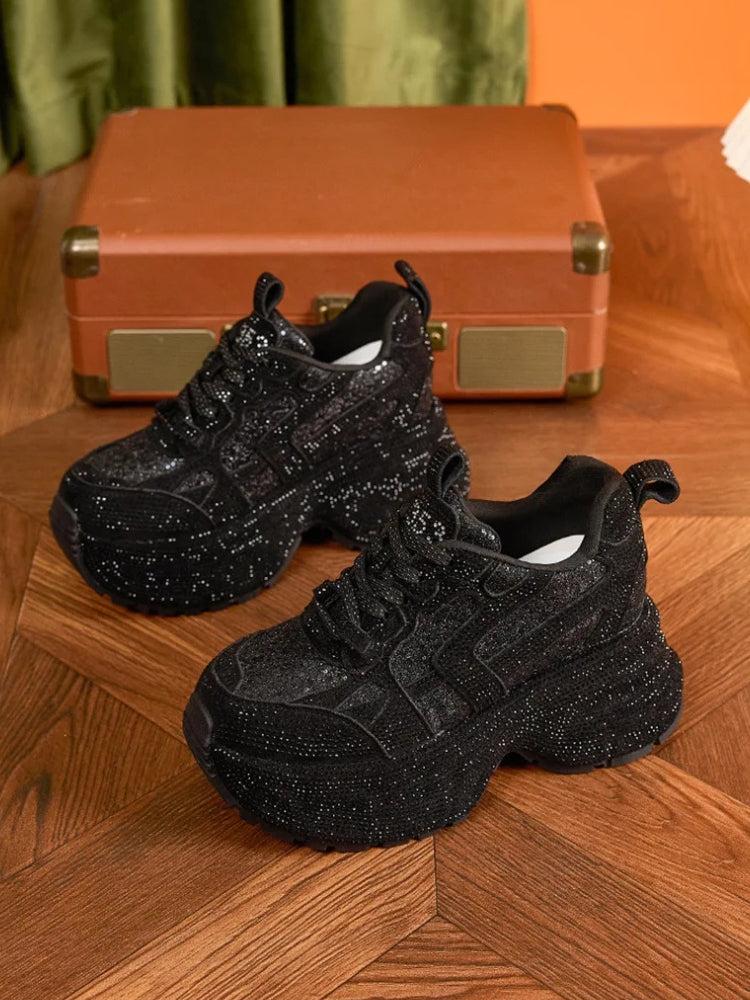 Rhinestone Platform Sneakers