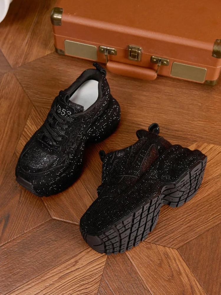 Rhinestone Platform Sneakers