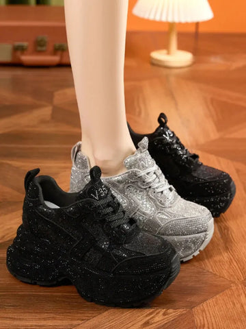 Rhinestone Platform Sneakers