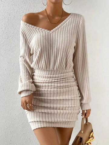 Ribbed Knit Mini Dress