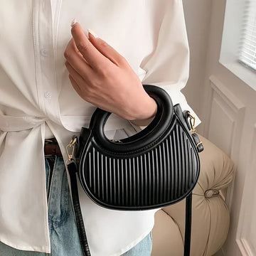 Ribbed Top-Handle Bag