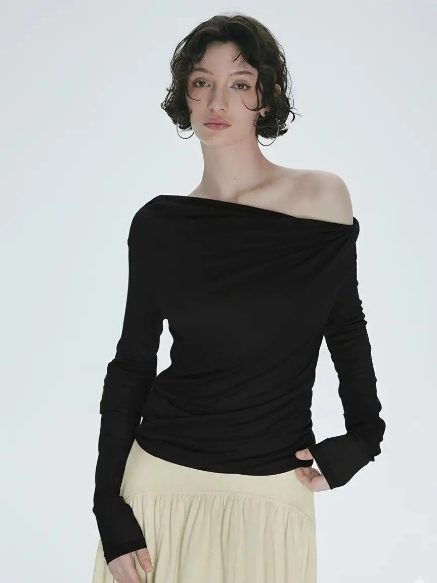 Ruched One-Shoulder Top