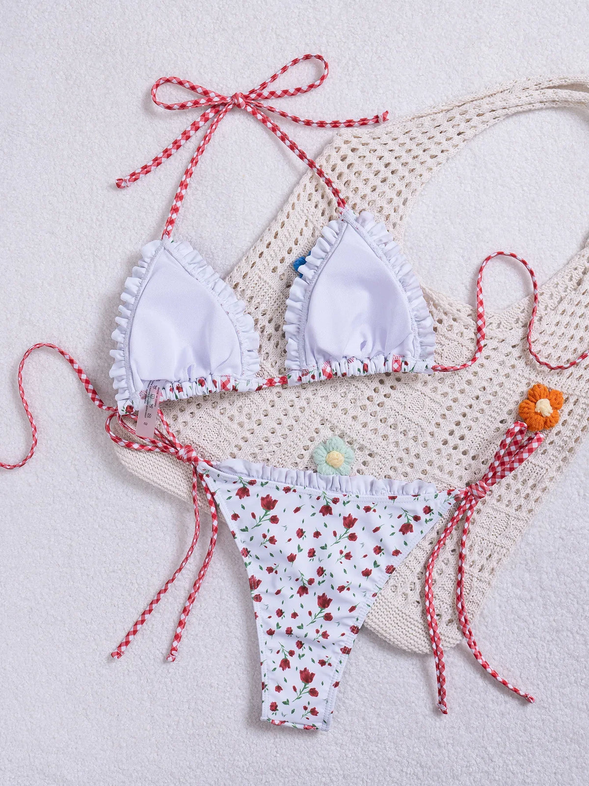 Ruffle Trim Bikini Set