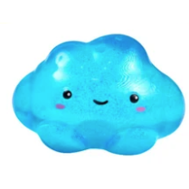 J'adore 3 Inch Glitter Cloud Squishy Fidget Sensory Toy - BLUE