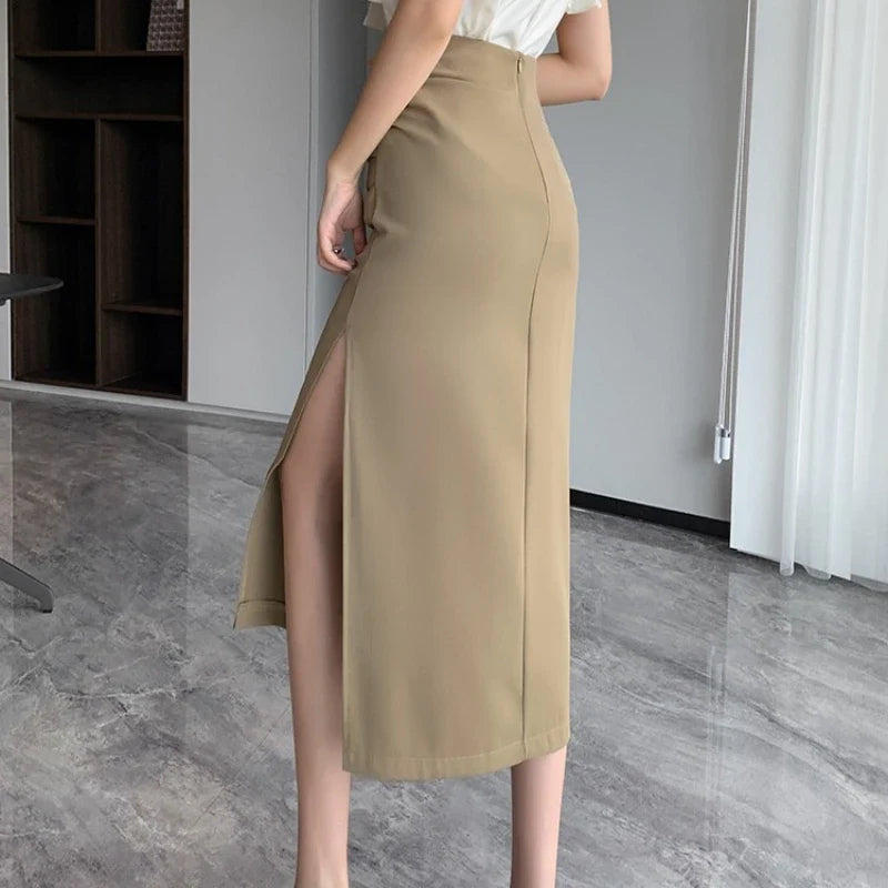 Side Slit Midi Skirt