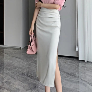 Side Slit Midi Skirt