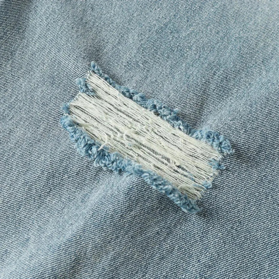 Snap Button Cut Out Jeans